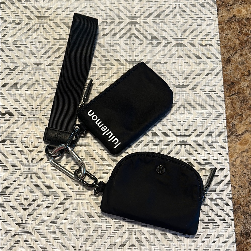 Lululemon Black Dual Pouch Wristlet